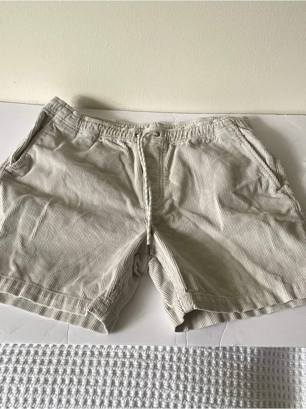 Faherty Pull-On Elastic Corduroy Shorts Men XL Coastal Birch Organic Cotton 6